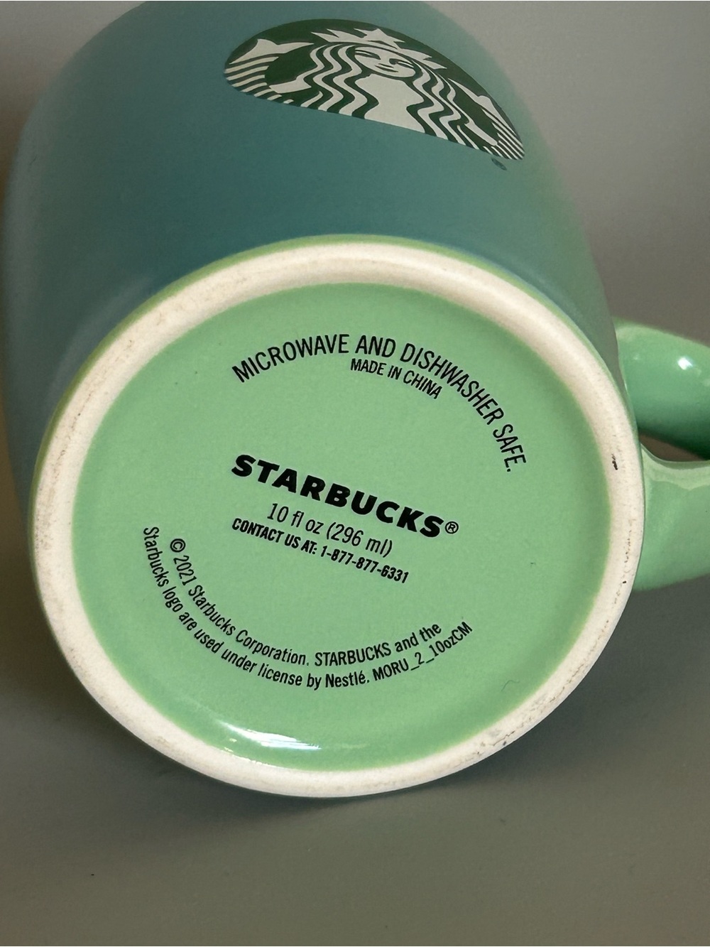 Starbucks‎ Blue Green Ombré 2021 10oz Coffee Tea Mug Siren Logo Mermaid - Picture 2 of 4